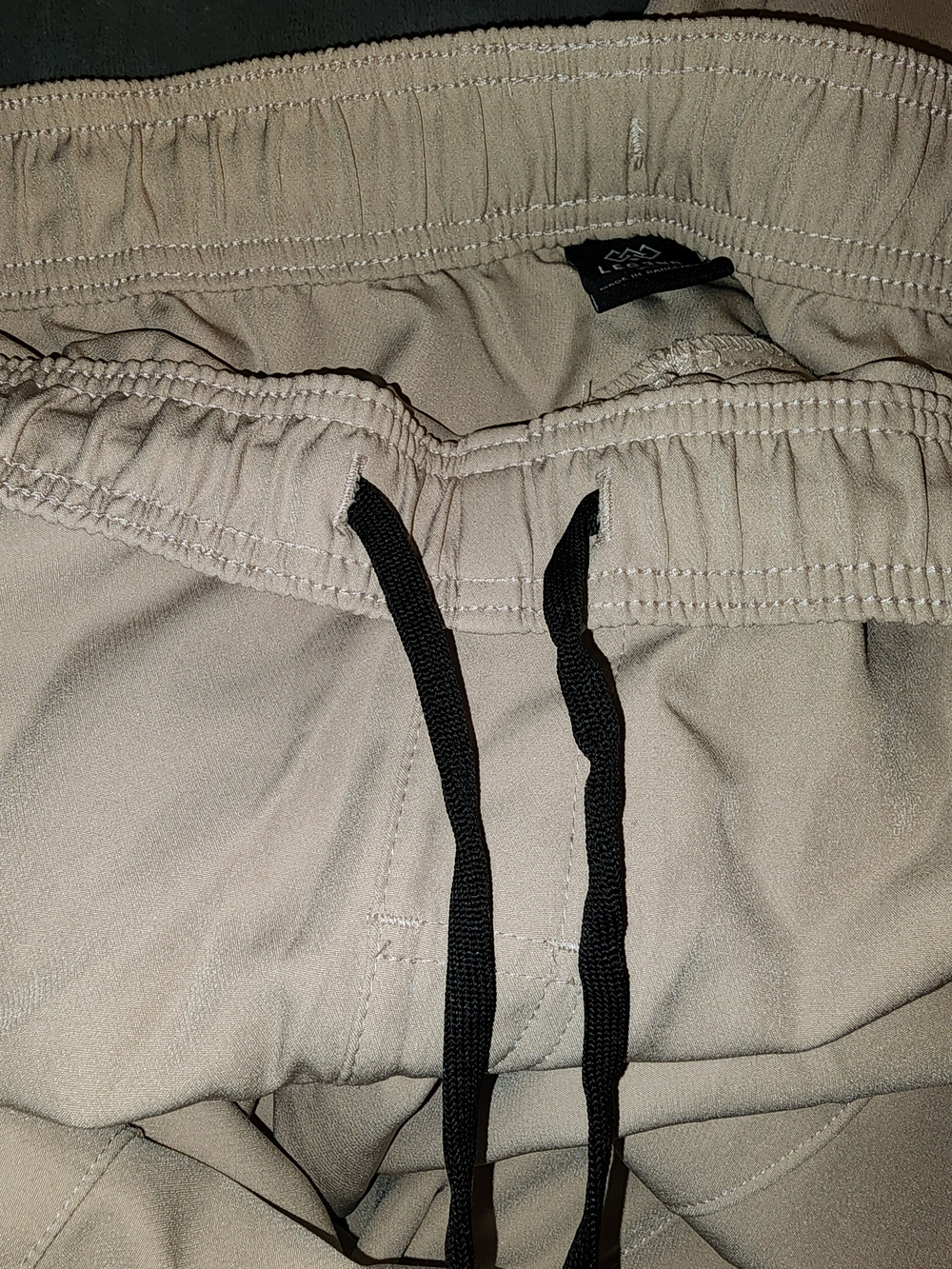Men's Beige Drawstring Performance Joggers - Picture 7 of 7